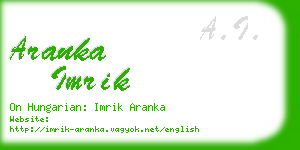 aranka imrik business card